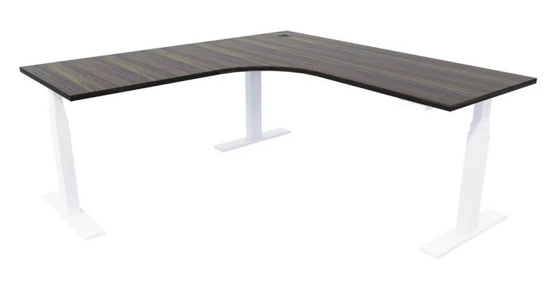 Electric Height Adjustable Workstation 1500 x 1500 x 700 with White Frame Carousel 1