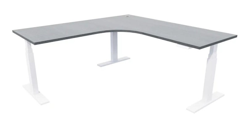 Electric Height Adjustable Workstation 1500 x 1500 x 700 with White Frame Carousel 5