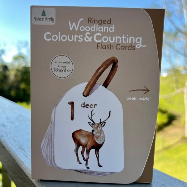 Woodland Colours and Counting Ringed Flash Cards Carousel 2
