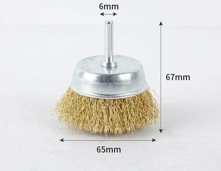 50mm/60mm/75mm Steel Wire Brush Brass Plated Wheels Brushes Drill Rotary CHK29M Carousel 15