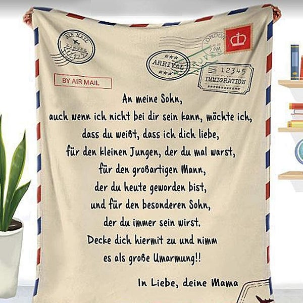Personalized Love Letter Flannel Blanket Letters Blanket To My Son From Mom Win Carousel 1