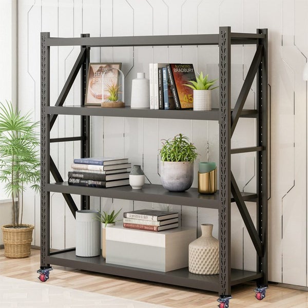 250kg New Black Shelving Racking 150*150*50cm with Wheels Carousel 1