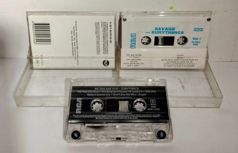 Eurythmics - Savage and We too are one. 2 x Cassttes Carousel 2