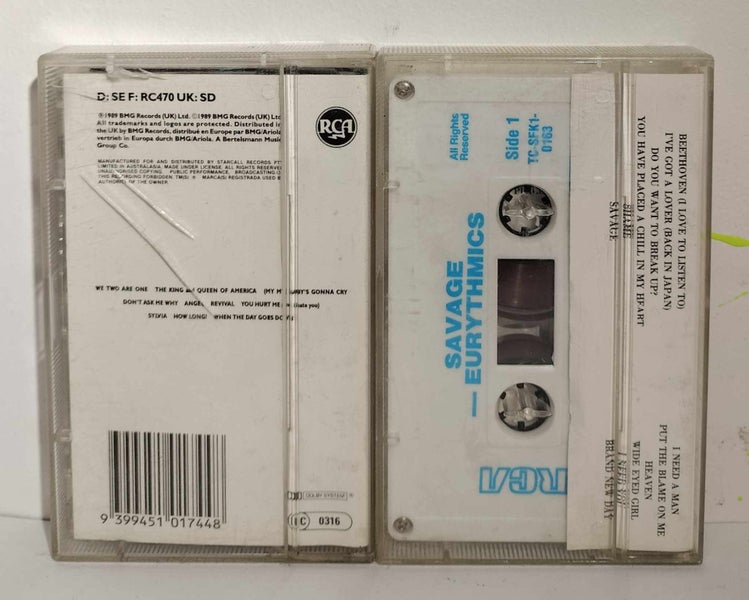 Eurythmics - Savage and We too are one. 2 x Cassttes Carousel 3