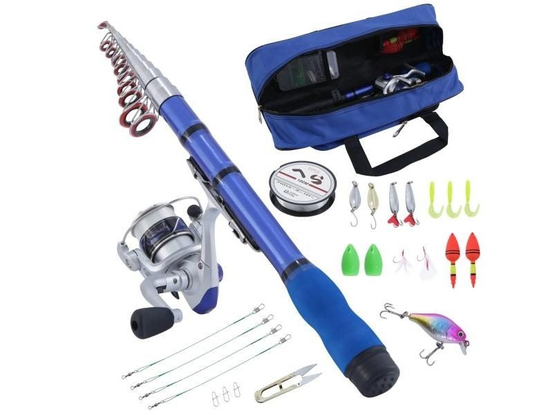 BNTTEAM Mini Spinning Reel And Rod Combos Telescopic Portable Hand Hard Fiber Carousel 1