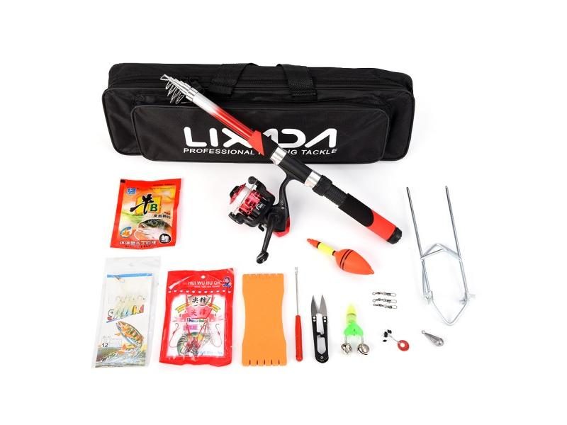 Lixada 2.1m Fiberglass Telescopic Fishing Rod Combo Set With 5.2 1 Reel Carousel 1