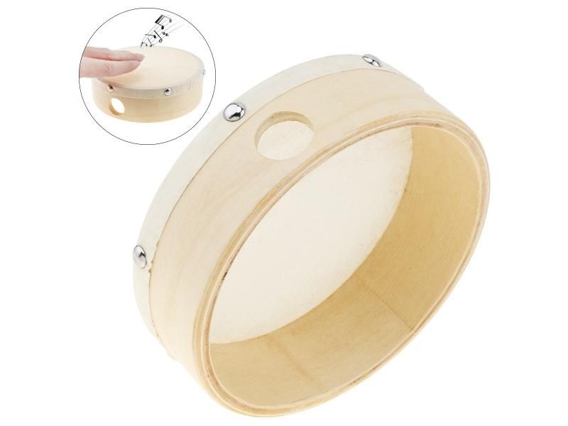 6 Inch Portable Musical Tambourine Drum Round Percussion Sheepskin Drums For Carousel 1