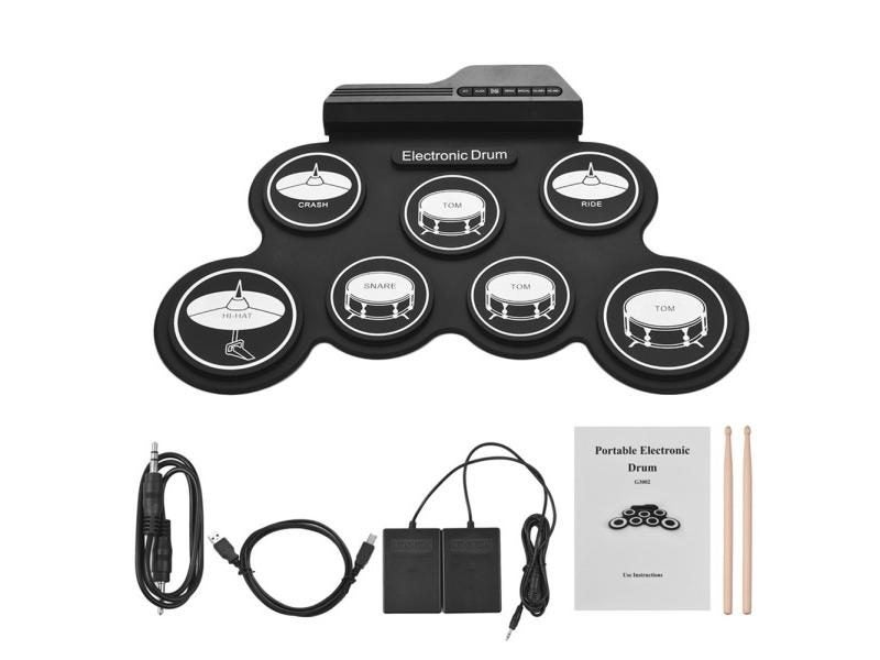 Portable Electronic Drum Digital USB 7 Pads Roll Up Drum Set Silicone Electric Carousel 2