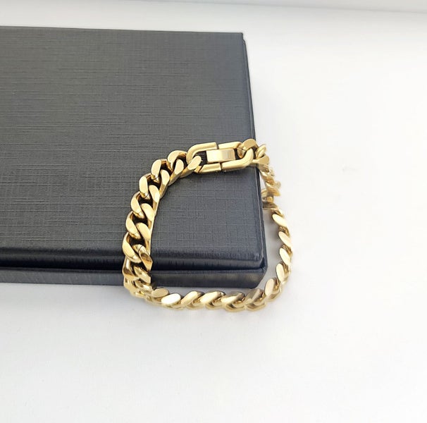 (18K Gold Filled) Link Chain Steel Bracelet BST14TY-2 Carousel 2