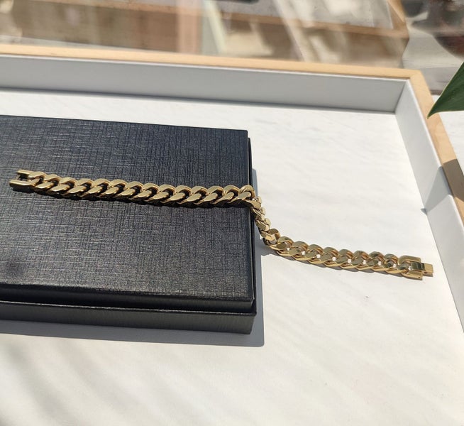 (18K Gold Filled) Link Chain Steel Bracelet BST14TY-2 Carousel 1