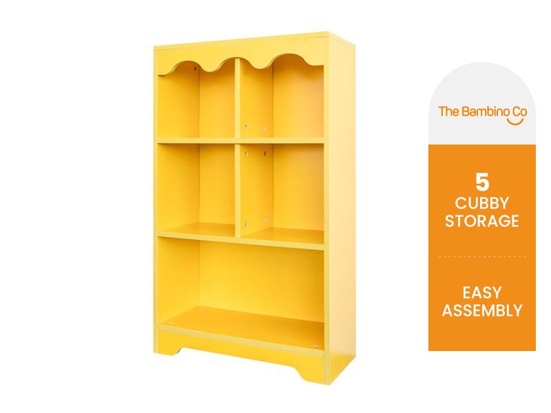 Kids Bookshelf Bookcase Storage Unit - Yellow Carousel 1