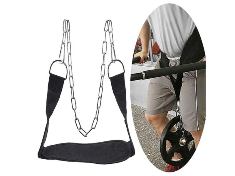 Thick Neoprene Weight Lifting Belt With Chain Dipping Belt For Pull Up Chin Up Carousel 1