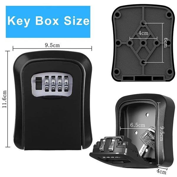 Key Lock Box Outside House Resettable Code Spare Lockbox For Home Garage Carousel 2