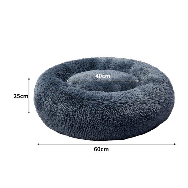Pawz Pet Bed Cat Dog Donut Nest Calming Kennel Cave Deep Sleeping Dark Grey M Carousel 10