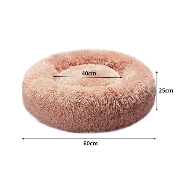 Pawz Pet Bed Cat Dog Donut Nest Calming Kennel Cave Deep Sleeping Pink M Carousel 10