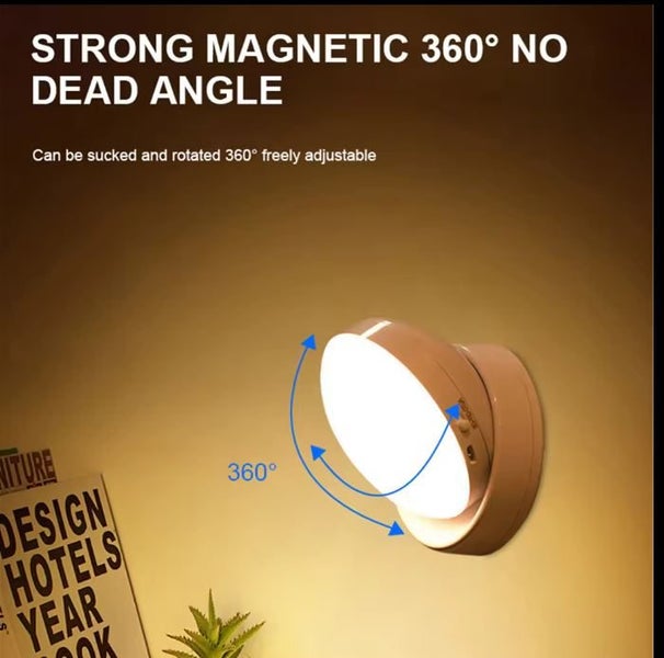 Magnetic motion sensor LED night light 360 rotatable rechargeable - Cool White*2 Carousel 2