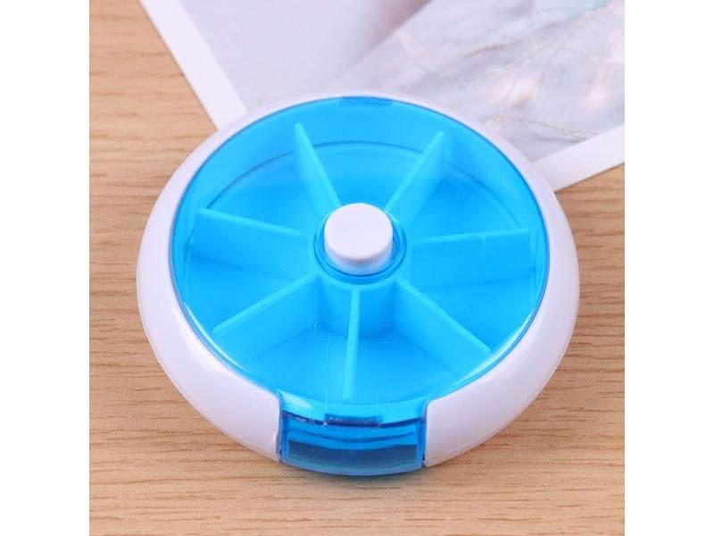 1PC Weekly Rotating Pill Box Travel Pill Case Splitter Pill Organizer Medicine Carousel 1