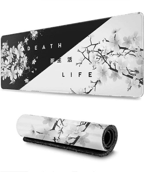 Black And White Japanese Cherry Tree Gaming Mouse Pad, Extended Large Mouse Mat Carousel 1