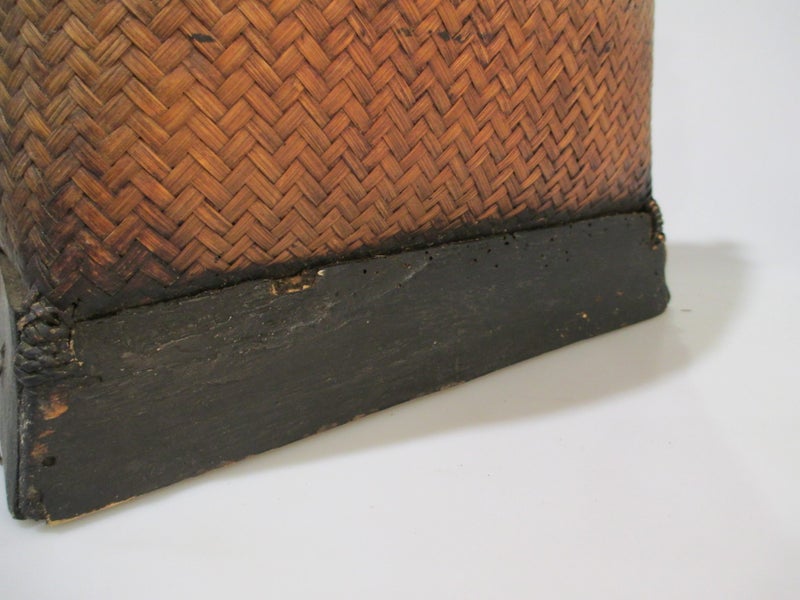 Indonesian Woven Sasak Basket With Wooden Foot Carousel 9