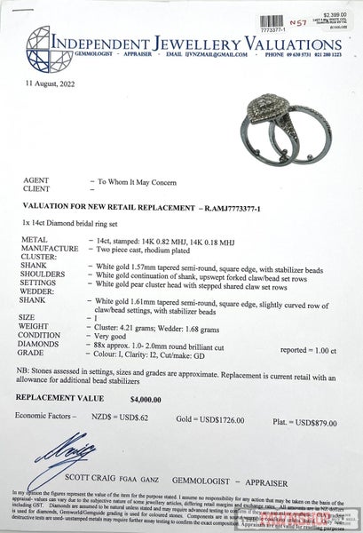 14ct White Gold 1.00ct TDW Diamond Bridal Ring Set ~ $4,000 Carousel 9