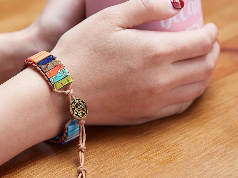 7 Chakra Bracelets Boho Leather Wrap Bracelet Women Men Friendship Jewelry ST1 Carousel 1