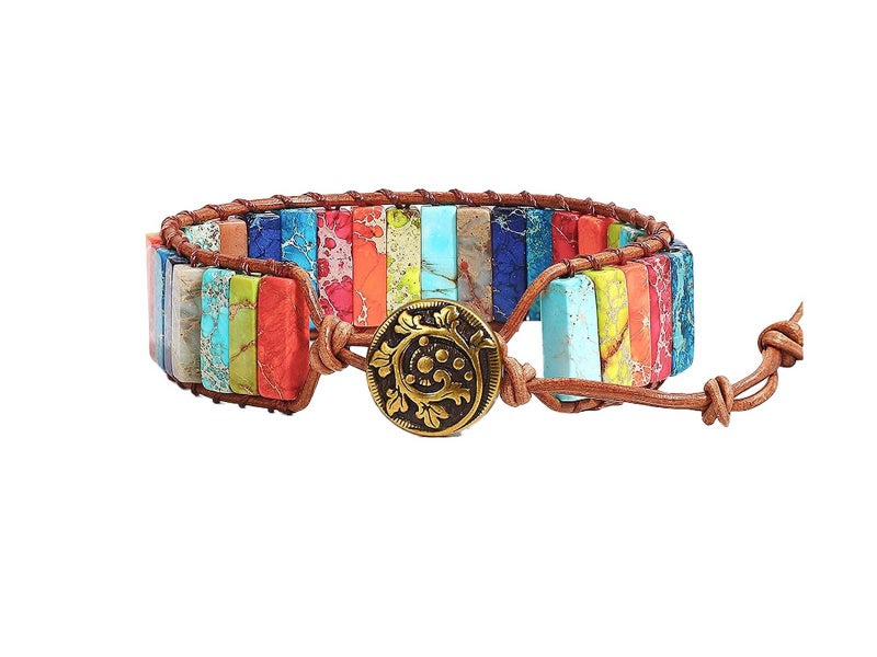 7 Chakra Bracelets Boho Leather Wrap Bracelet Women Men Friendship Jewelry ST1 Carousel 2