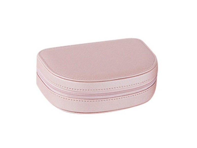 2Pcs Double Layer Jewelry Box PU Leather Jewelry Storage Case - Black + Pink Carousel 2