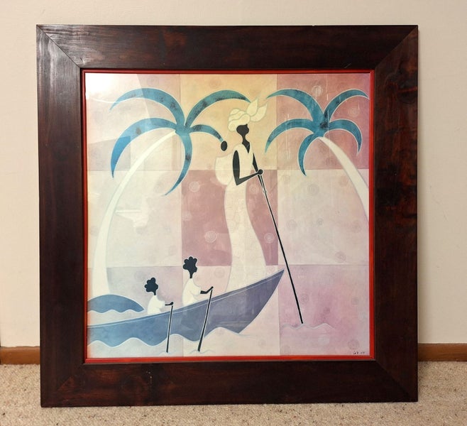 Picture Frame (Wood & Glass) with picture (time faded) Carousel 1