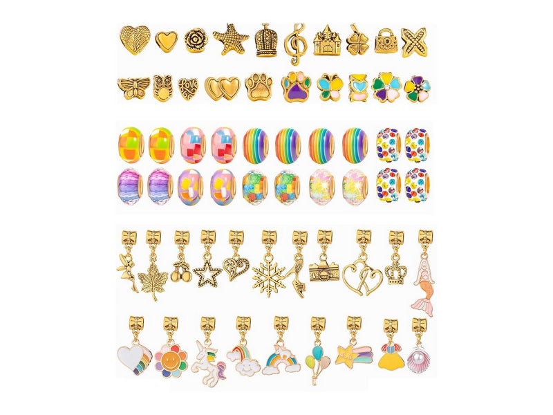 66Pcs DIY Bracelet Making Kit Charm Bracelets Kit Jewellery Craft Set Multicolor Carousel 2