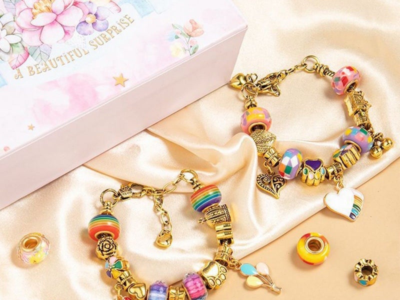 66Pcs DIY Bracelet Making Kit Charm Bracelets Kit Jewellery Craft Set Multicolor Carousel 3