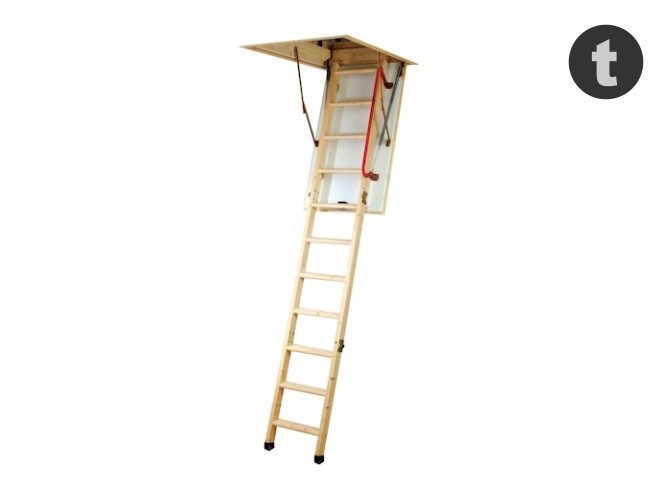 ATTIC LADDER WOODEN 2.4m - 2.7m Carousel 1