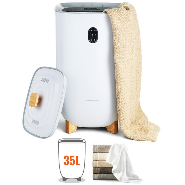 35L Large Towel Warmer Bucket with LED Screen Drying Fuction & Timer White Carousel 1