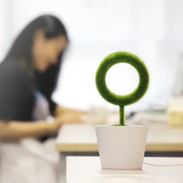 Portable USB Powered Green Pot Plant Style Negative Ion Desktop Air Purifier Carousel 15
