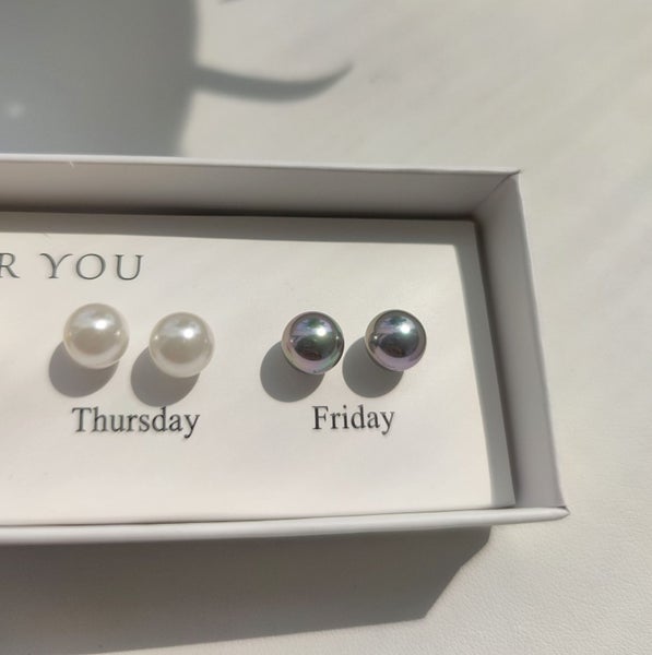 (5X Pearl Earrings) Everyday Silver Earrings EBZ20JX-7 Carousel 2