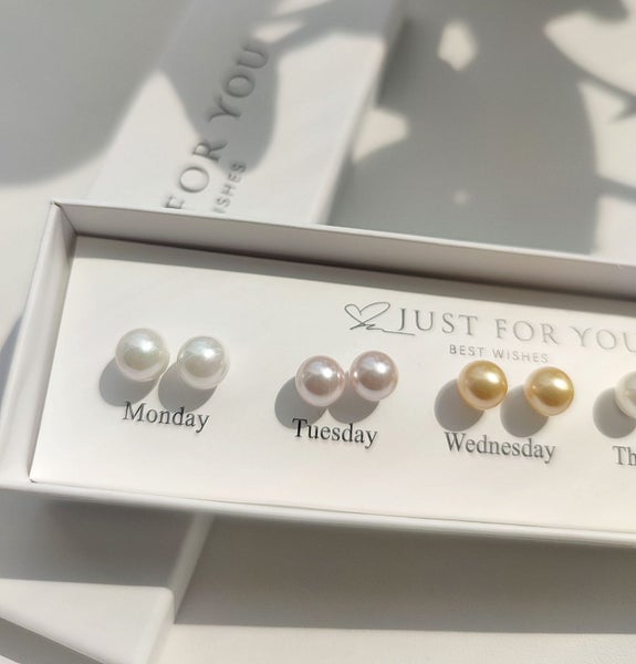 (5X Pearl Earrings) Everyday Silver Earrings EBZ20JX-7 Carousel 1