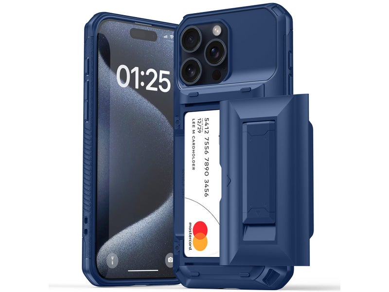 1x Shockproof phone Cover for iPhone 15 Pro Max Wallet Carousel 1