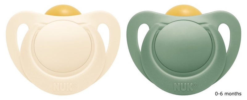 NUK: For Nature Latex Soother - 0-6 Months Green (2 Pack) Carousel 1