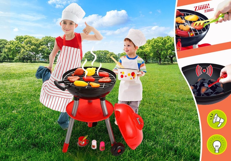 Kids Kitchen BBQ Grill Barbeque Playset Pretend Play Set Trade