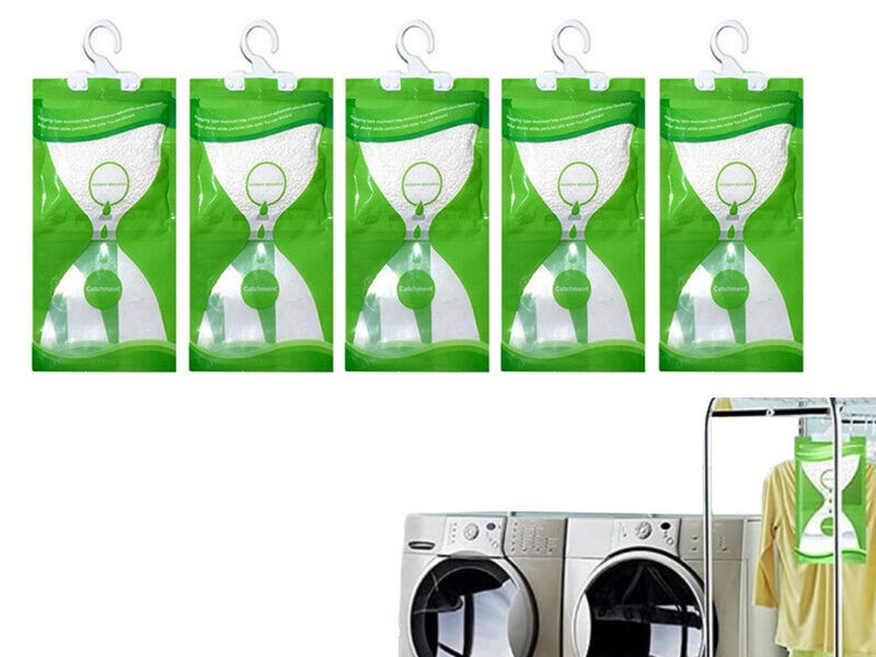 5Pcs Dehumidifier Bag Moisture Absorber Hanging Wardrobe Drying Anti-mold Agent Carousel 1