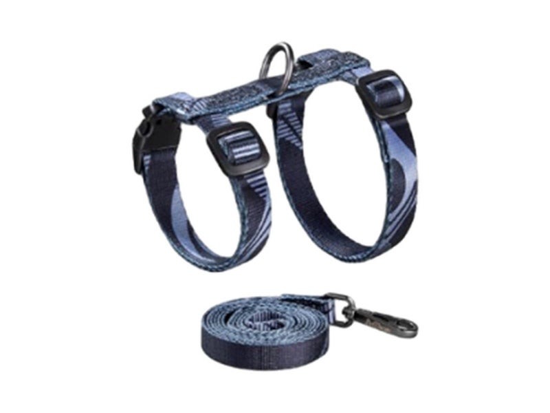 Cat Harness and Leash Set Escape Proof Adjustable Strap H-Shaped Harness Grey Carousel 2