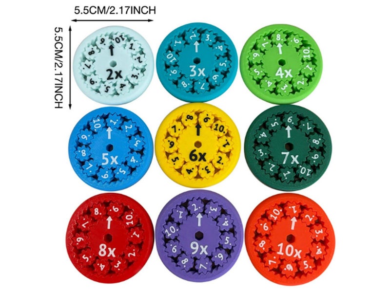 9Pcs Math Facts Fidget Spinners Multiplication Division Educational Game Carousel 2