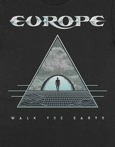 Europe T Shirt Walk The Earth Band Logo new Official Mens Black Carousel 3