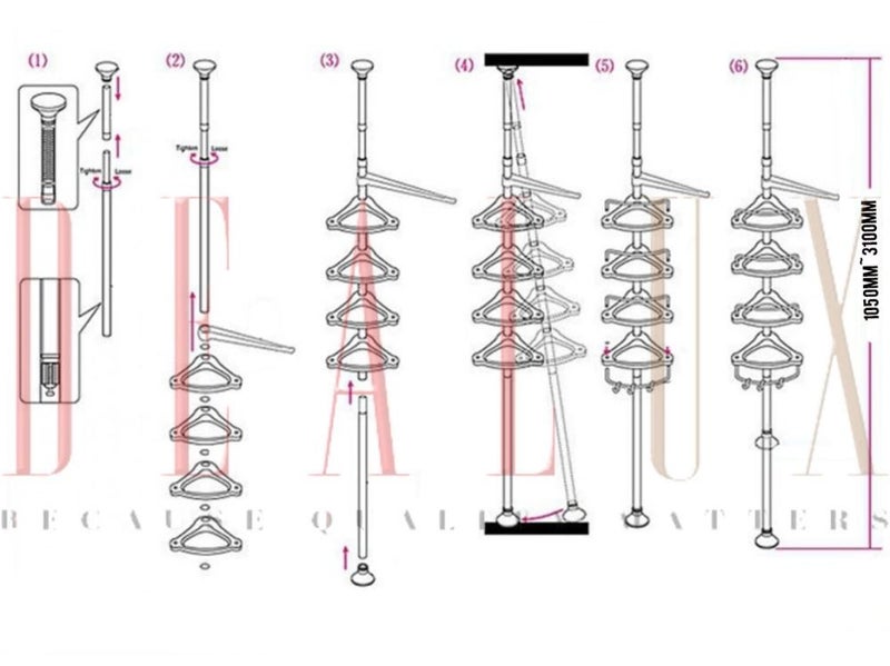 4-Tier Adjustable Corner Shelf - Bathroom Storage Rack & Organizer Carousel 2