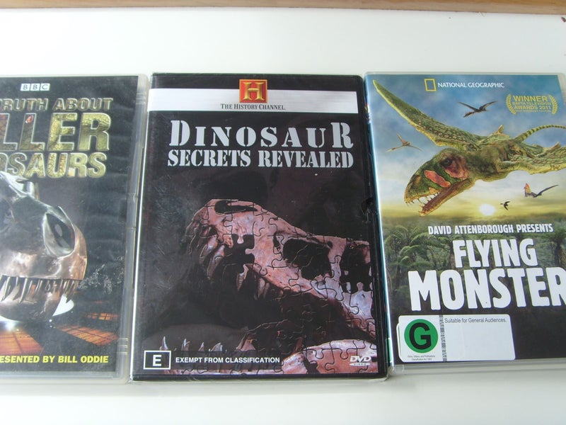 Dinosaur DVDs x 3 Davis Attenborough Flying , Monsters, Secrets, Killer629604609218591116