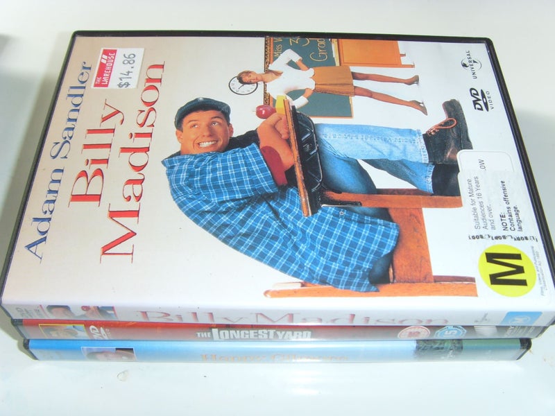 Adam Sandler DVDs x 4 Billy Madison, Happy Gilmore, Longest Yard62960724617731112