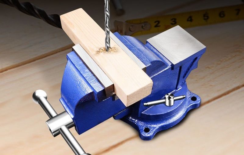 200mm Bench Vice 360° Swivel Base 18 KG Cast Iron 8" Bench Vise with Anvil Carousel 2