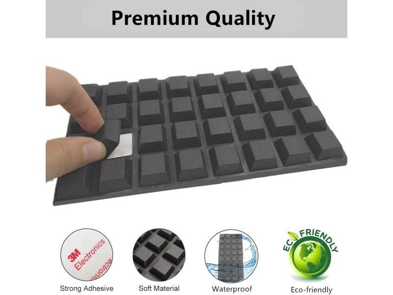 20pcs Rubber Feet Adhesive Bumper Pads Square Bumpers For Speakers Laptop Carousel 1