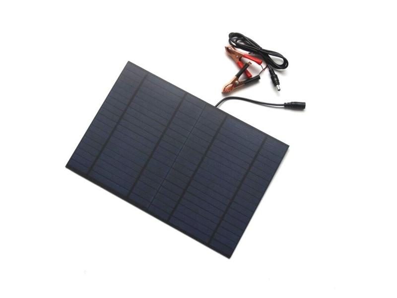 10W18V Solar Panel Laminate Connected To DC 5521 Bus Battery Clip Rechargeable Carousel 1
