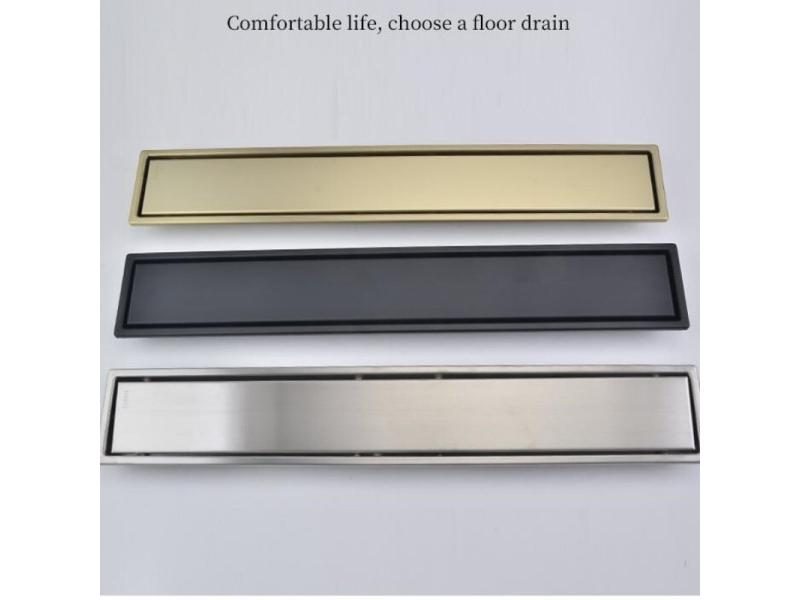 Brush Gold Floor Drain 304 SUS Floor Conceal Drain Long Linear Drainage Channel Carousel 2