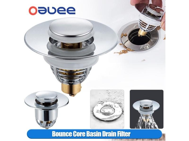 Universal Sink Drain Stopper Stainless Steel Pop-Up Bounce Core Basin Drain Carousel 2
